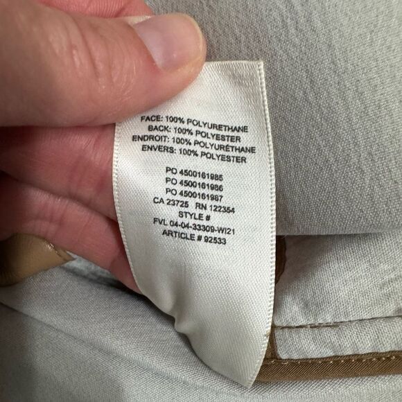 Wilfred Aritzia Camel Faux Leather Shacket XS Clean Girl Minimalist Quiet Luxury - Picture 9 of 12